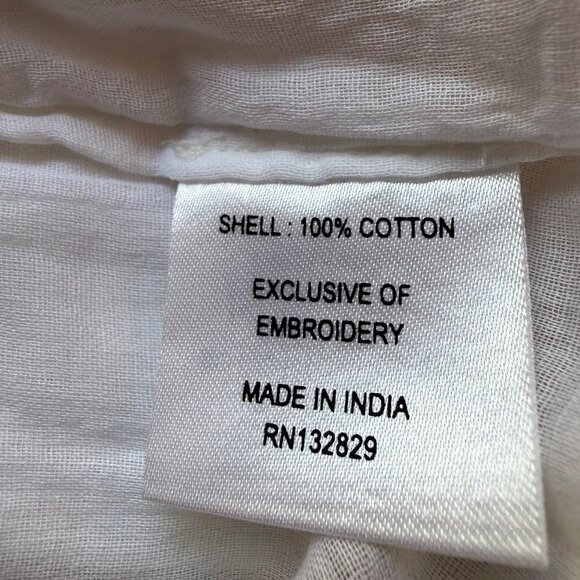 Lovers + Friends Size M Sunset White Kristine Embroidered Hem Strapless Romper - Picture 11 of 12